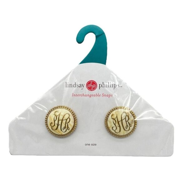 Lindsay Phillips Interchangeable Snaps Monogrammed HR Hazel SNAP106 One Size - Picture 1 of 6